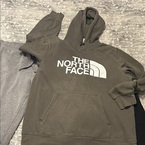 The North Face Olive Logo Pullover Hoodie and (3) sweatpants